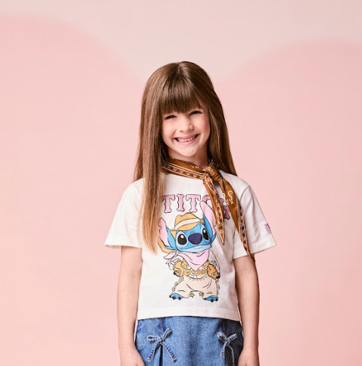 Blusa Infantil Stitch com Franjas - Momi
