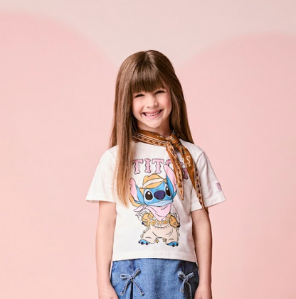 Blusa Infantil Stitch com Franjas - Momi