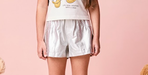 Shorts Infantil Bengaline Metalizado - Momi