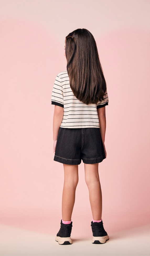 Shorts-Saia Infantil Jeans Hello Kitty and Friends - Momi