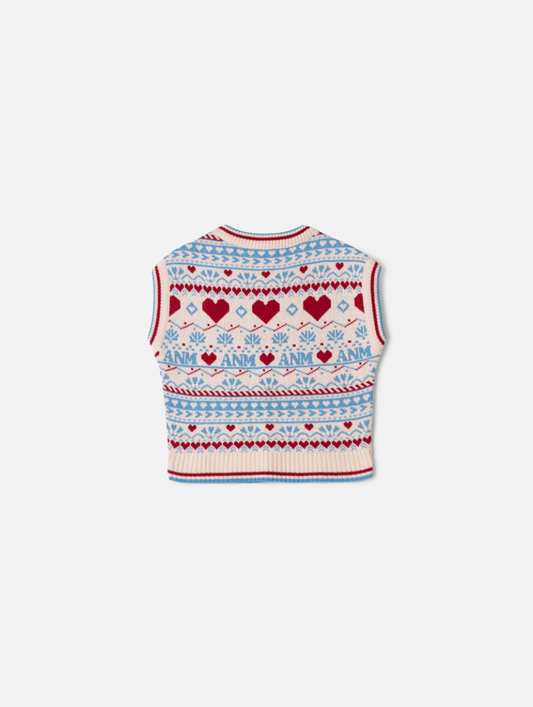 Colete Infantil Tricot Corações - Animê