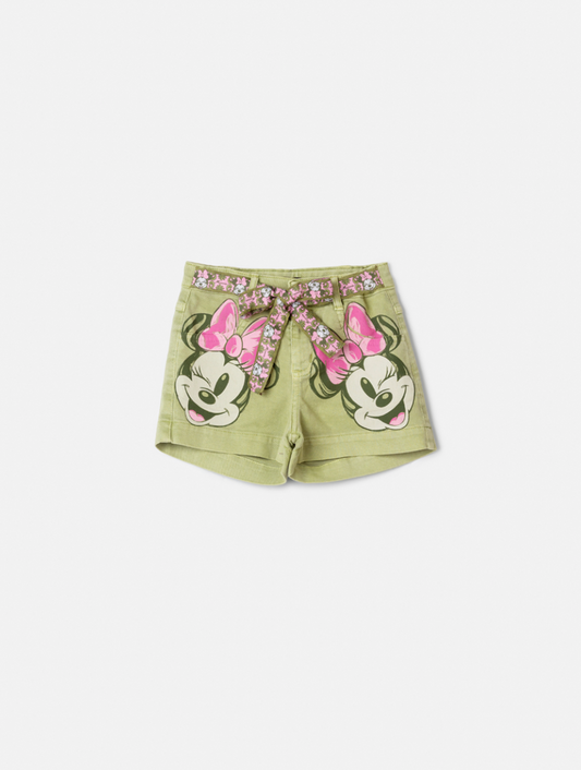 Shorts Infantil Minnie Mouse Verde Forest - Animê