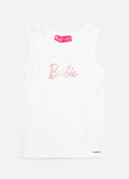 Regata Infantil Barbie Cristais Off White - Pituchinhus