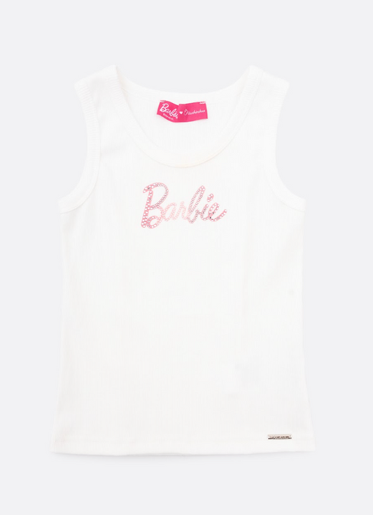 Regata Infantil Barbie Cristais Off White - Pituchinhus