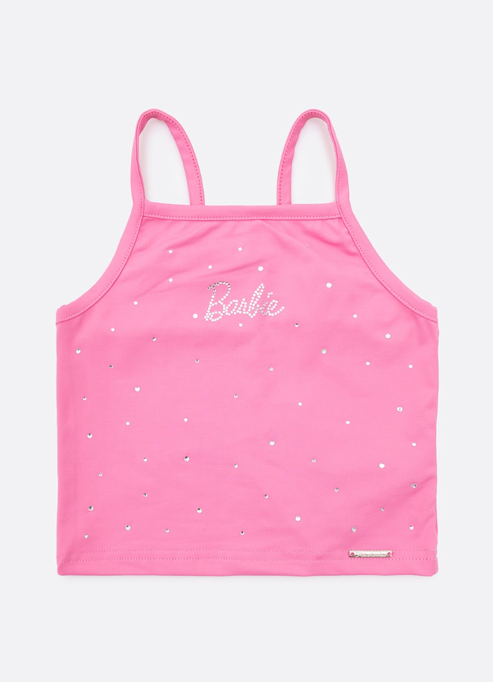 Blusa Infantil Light Cristais Barbie Rosa Pop Pink - Pituchinhus