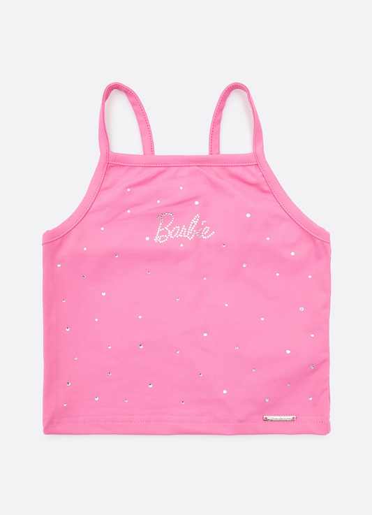 Blusa Infantil Light Cristais Barbie Rosa Pop Pink - Pituchinhus