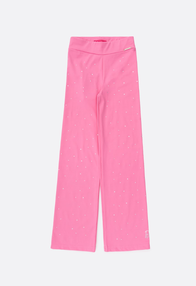 Calça Infantil Reta Light Cristais Barbie Rosa Pop Pink - Pituchinhus