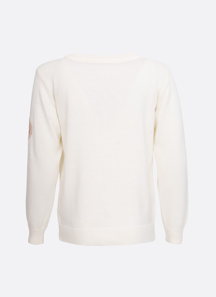 Blusa Infantil Tricot Silhouette Barbie Off White - Pituchinhus