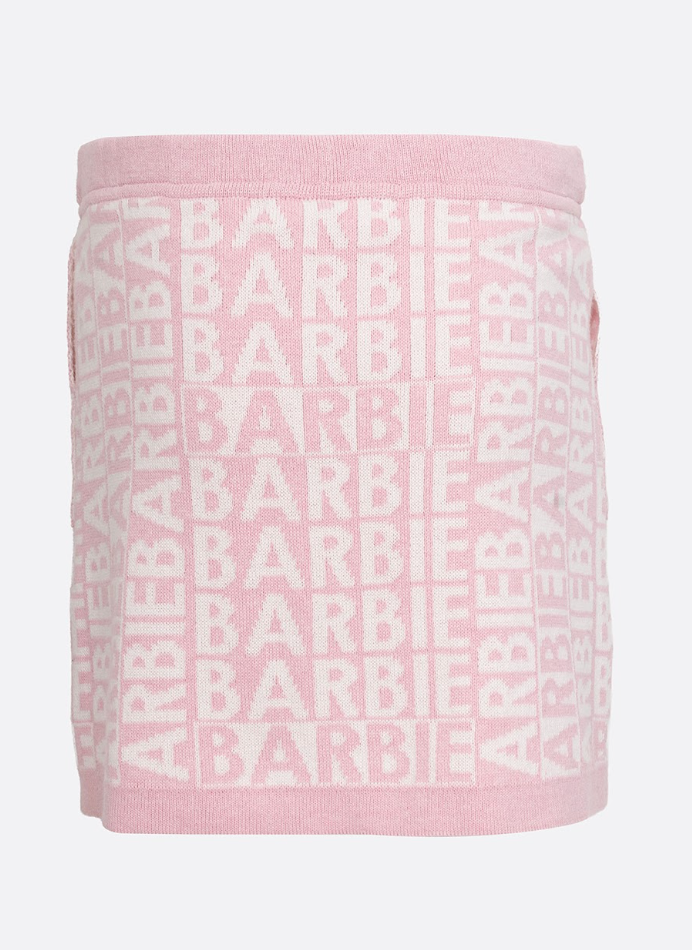 Saia Infantil Tricot Jacquard Barbie Patches Sugar Rose- Pituchinhus