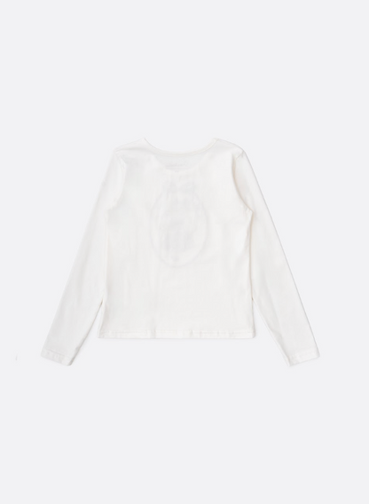 Blusa Infantil Cotton Ursinha Moldura Cristais Off White - Pituchinhus