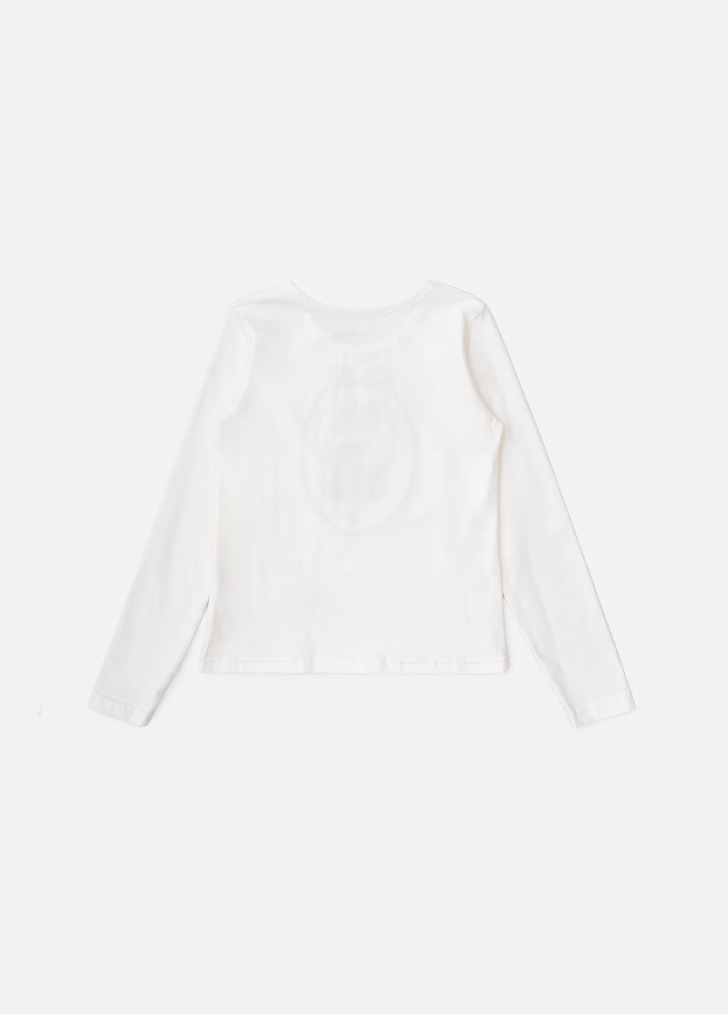 Blusa Infantil Cotton Ursinha Love Off White - Pituchinhus