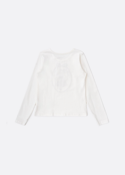 Blusa Infantil Cotton Ursinha Love Off White - Pituchinhus