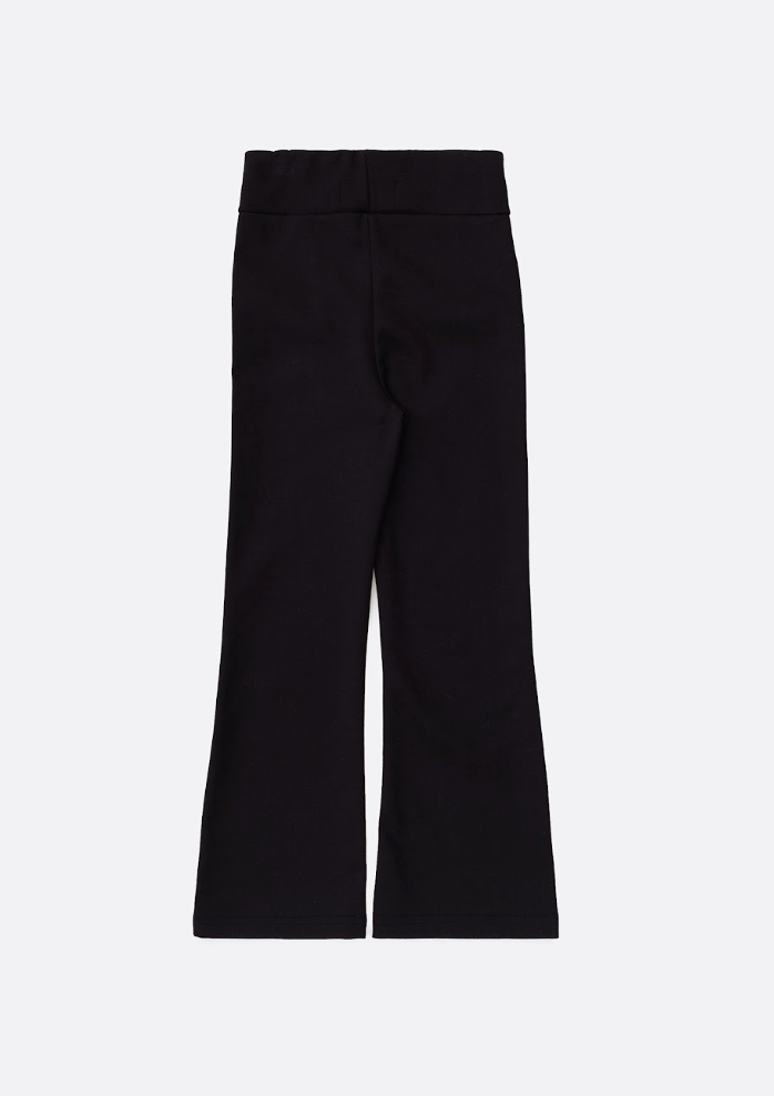 Calça Infantil Flare Lapelas Bordadas Preta - Pituchinhus