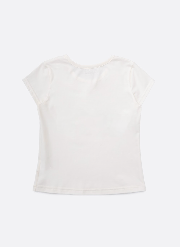 Blusa Infantil Algodão Cotton Ursinha Colar Bordado Off White - Pituchinhus