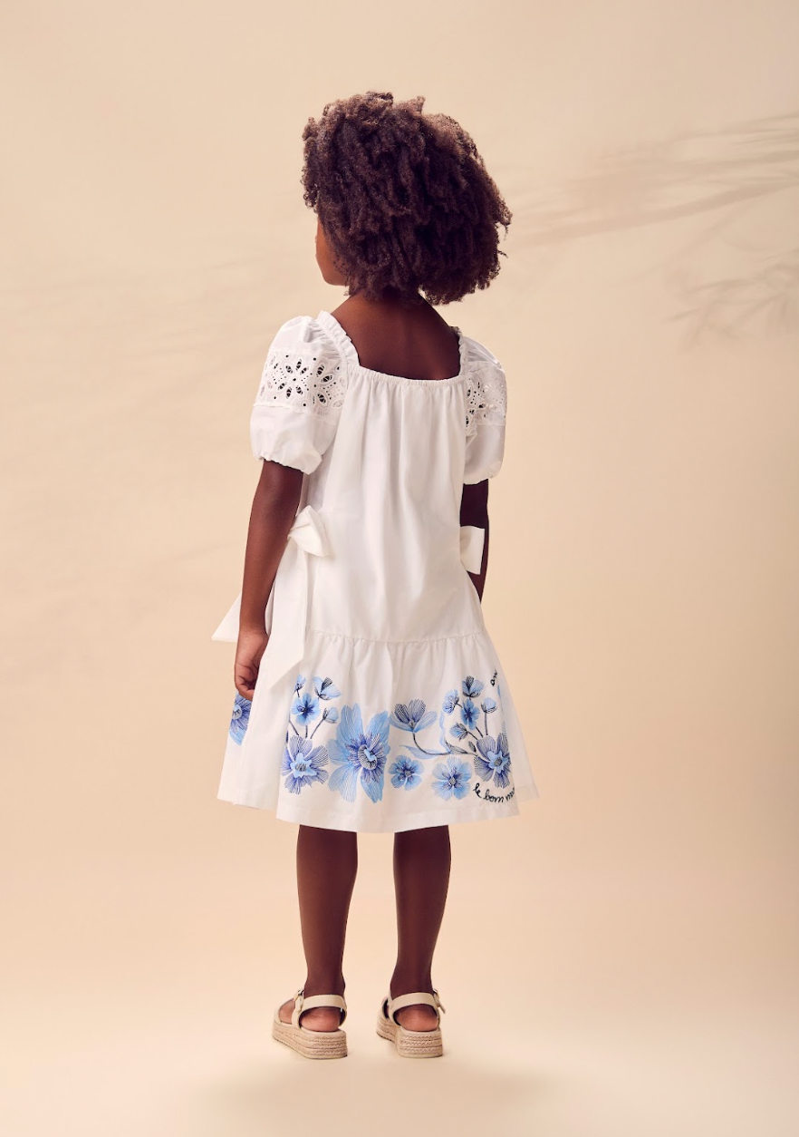 Vestido Infantil Flores Azuis - Animê