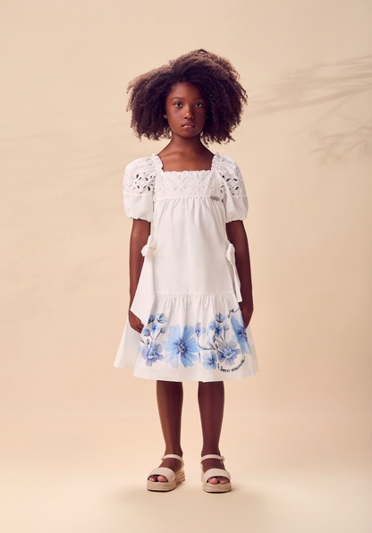 Vestido Infantil Flores Azuis - Animê