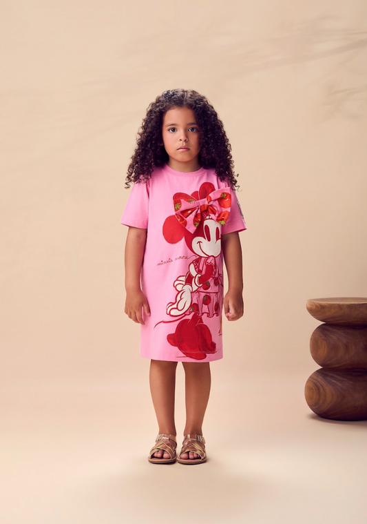 Vestido Infantil Minnie Estampa Tomate - Animê