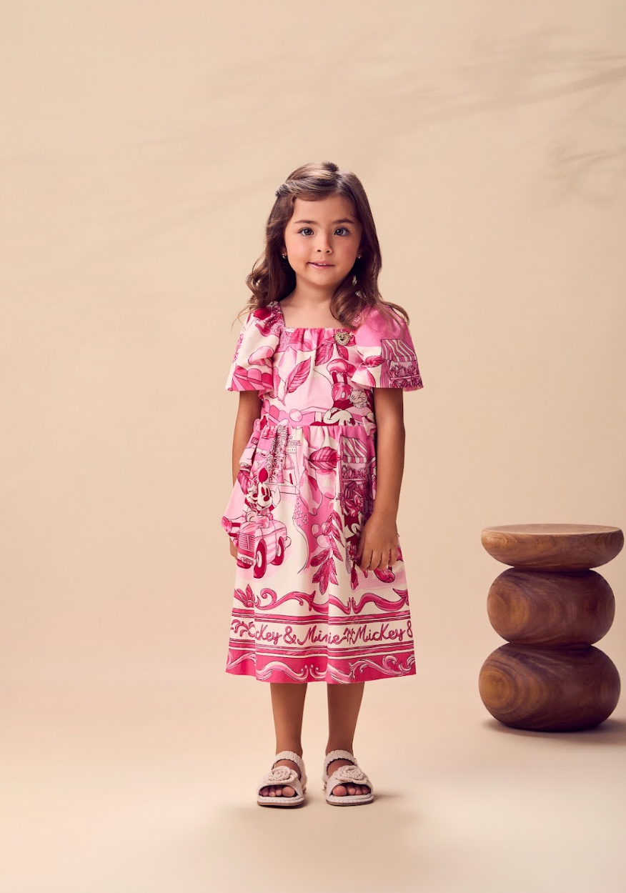 Vestido Infantil Barrado Minnie - Animê