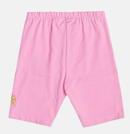 Conjunto Infantil Blusa Hello Kitty Com Strass e Shorts Legging Rosa - Momi