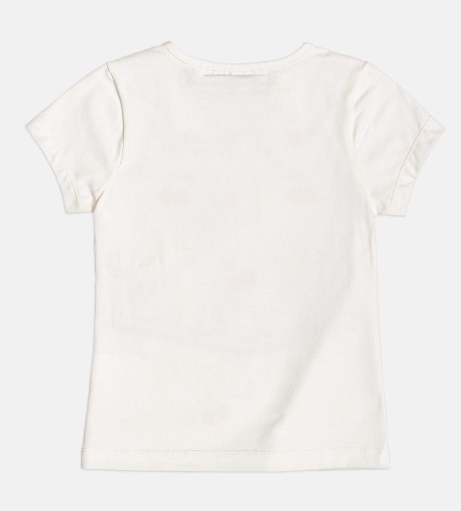 Conjunto Infantil Blusa Hello Kitty Bordado e Saia Jeans Pregas Com Pingente - Momi - Pré Venda