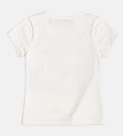 Conjunto Infantil Blusa Hello Kitty Bordado e Saia Jeans Pregas Com Pingente - Momi - Pré Venda