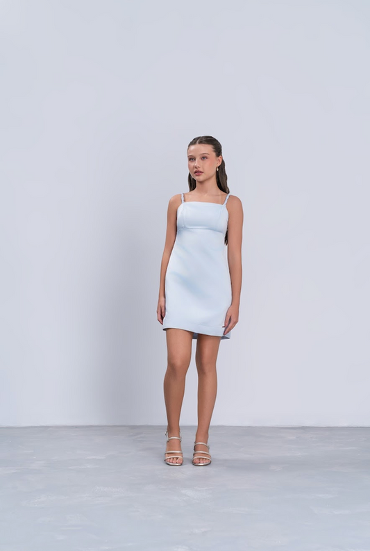 Vestido Teen Azul Claro com Alças Finas - Vanilla Cream