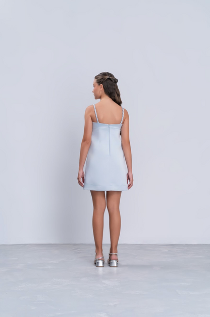 Vestido Teen Azul Claro com Alças Finas - Vanilla Cream