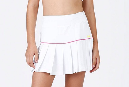 Conjunto Infantil Regata Sara Dry e Saia Fernanda Dry Badminton Branco - Siri Sport