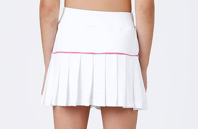 Conjunto Infantil Regata Sara Dry e Saia Fernanda Dry Badminton Branco - Siri Sport