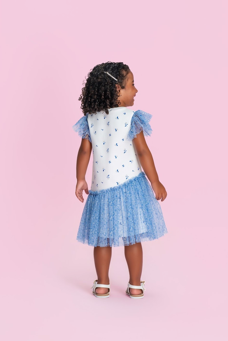 Vestido Infantil Cachorrinho Tule Etampado - Petit Cherie