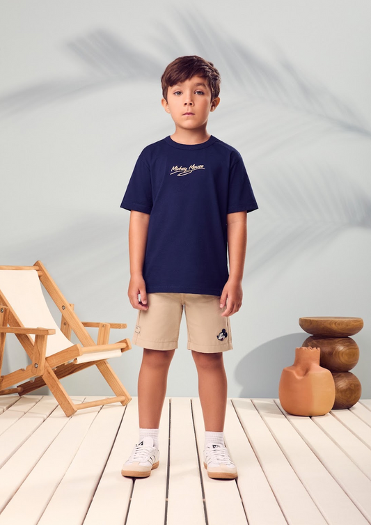 Conjunto Infantil T-Shirt  Mickey Mouse Califórnia e Bermuda Sarja Mickey - Youccie