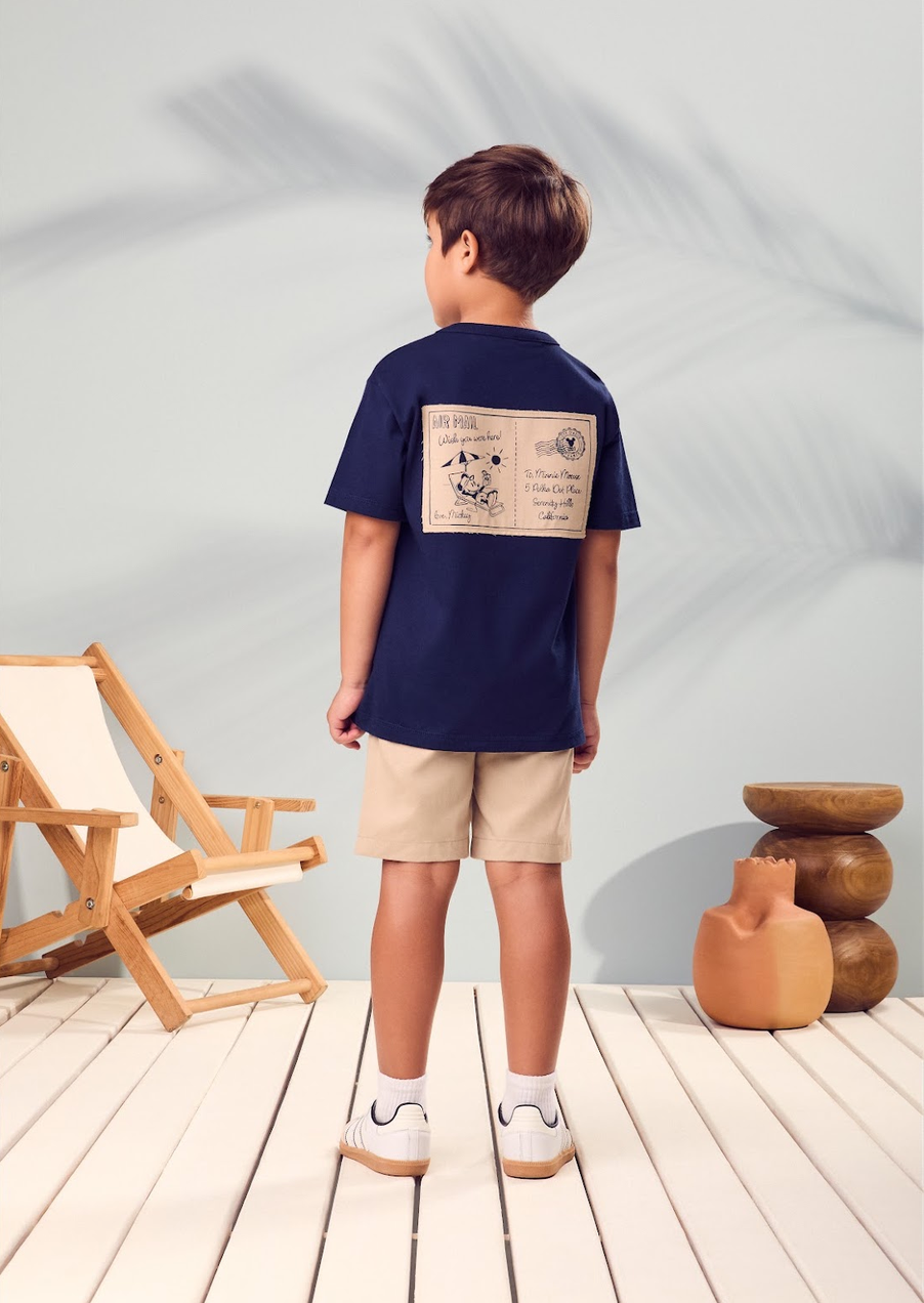 Conjunto Infantil T-Shirt  Mickey Mouse Califórnia e Bermuda Sarja Mickey - Youccie