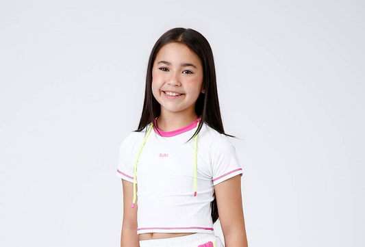 Conjunto Infantil Cropped Fernanda Dry e Saia Fernanda Dry Badminton Branco - Siri Sport