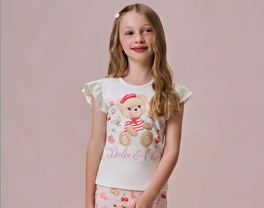 Blusa Infantil Urso Off White - Infanti