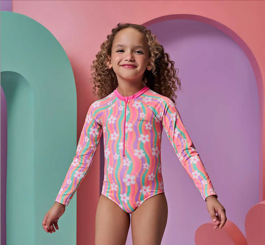Maio Infantil Florido Rosa - Infanti