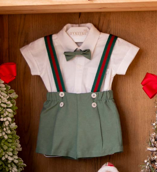Conjunto Infantil com Suspensório e Gravata Borboleta - Roana