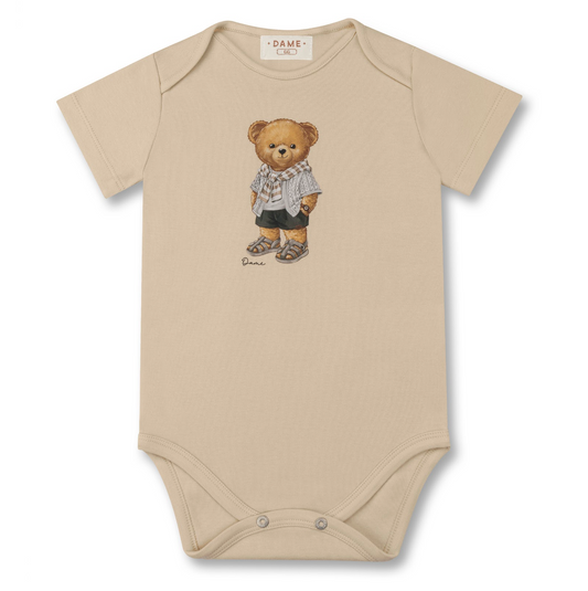 Body Bebê Algodão Egipcio Teddy Marrom - Dame