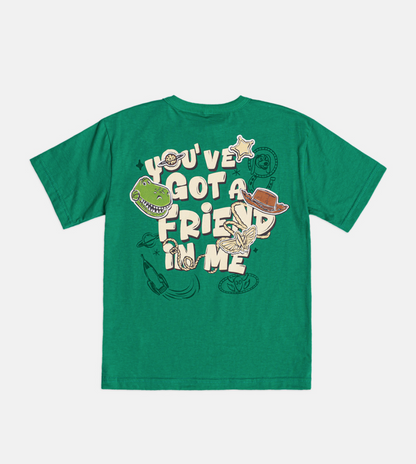 Conjunto Infantil Blusa Verde Woddy Bermuda Off-White - Youccie