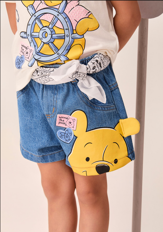 Short Infantil Jeans Ursinho Pooh - Momi