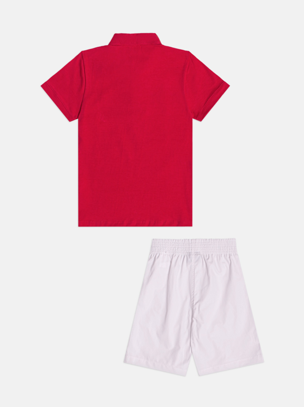 Conjunto Infantil Camisa Polo Vermelha Bermuda Off-White - Youccie