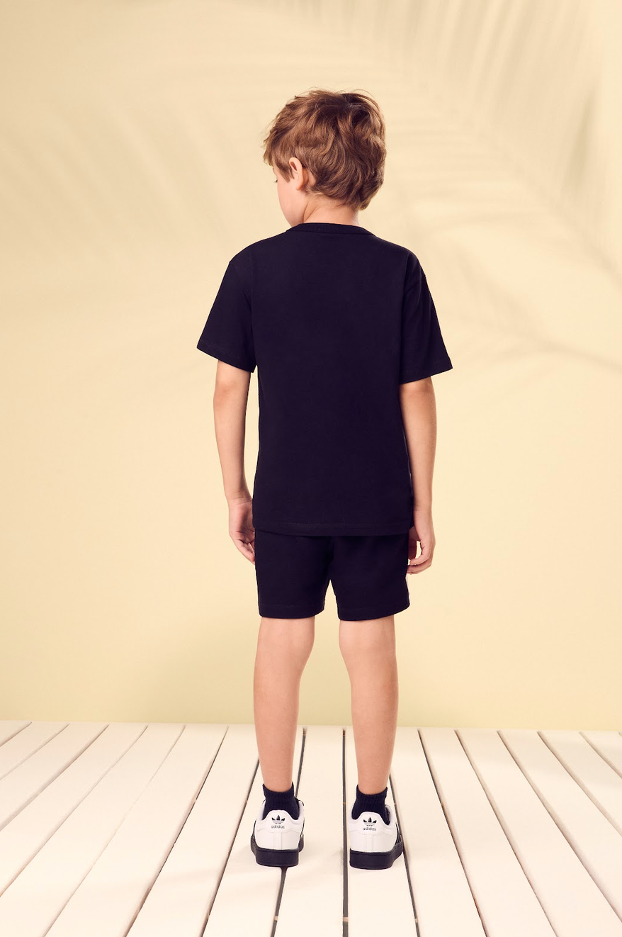 Conjunto Infantil Blusa Ny Football Bermuda Preto - Youccie