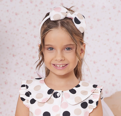 Tiara Infantil Laço  Algodão Maxxi Poá - Pituchinhus