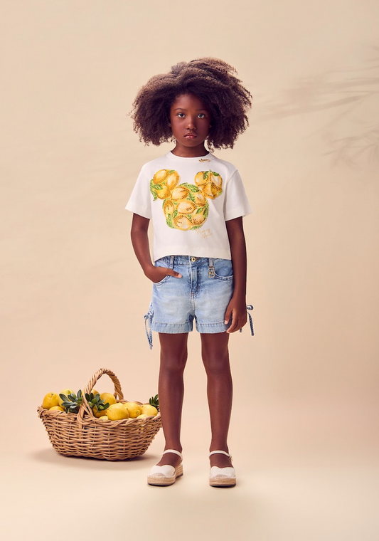 Shorts Infantil Jeans Laço - Animê