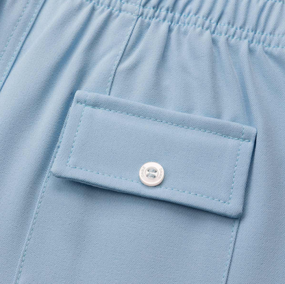 Bermuda Infantil Alfaiataria Azul com Cós Elástico e Bolsos – Dame