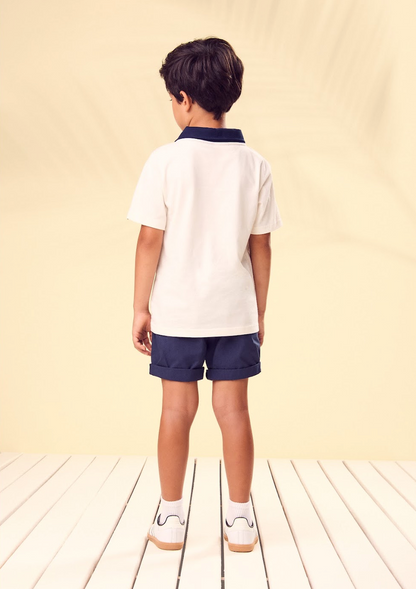 Camisa Polo Infantil Off White Spider-Man com Gola Marinho - Youccie