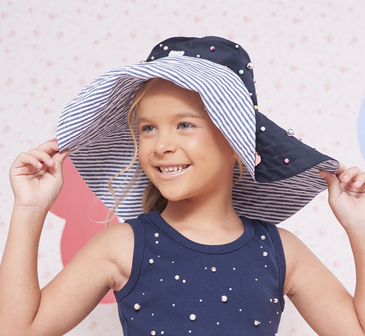 Chapéu Infantil Azul Marinho Multi Charms Bordados - Pituchinhus