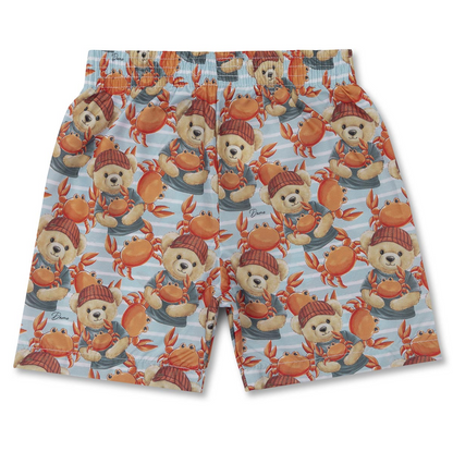 Short Infantil Impermeável com Estampa Teddy e Caranguejo - Dame