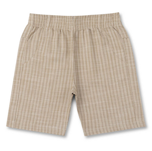 Bermuda Infantil Off White Algodão Listrado - Dame