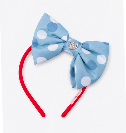 Tiara Infantil Azul de Poá Detalhes Vermelho -  Pituchinhus