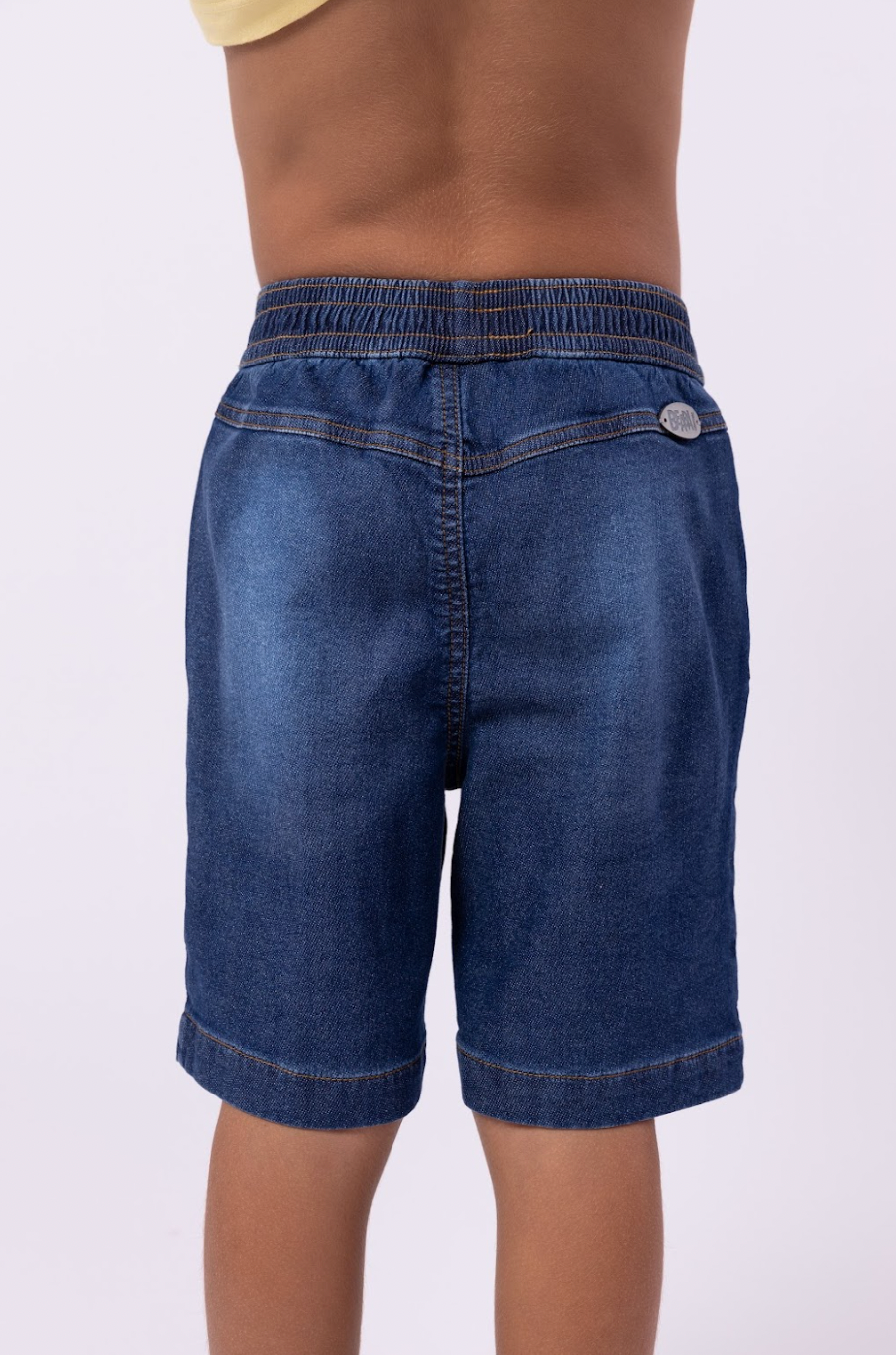 Bermuda de moletom jeans com cadarço Beabá